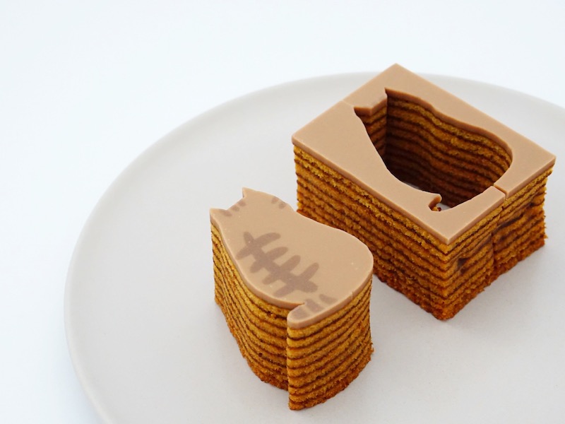 にゃんこのバウム 型抜き後