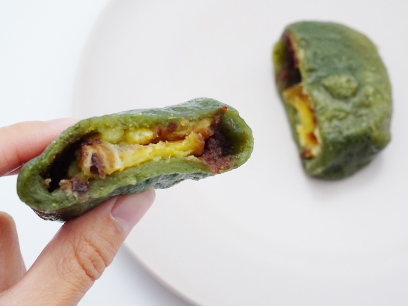 肥後屋 熊本いきなり団子 よもぎの断面