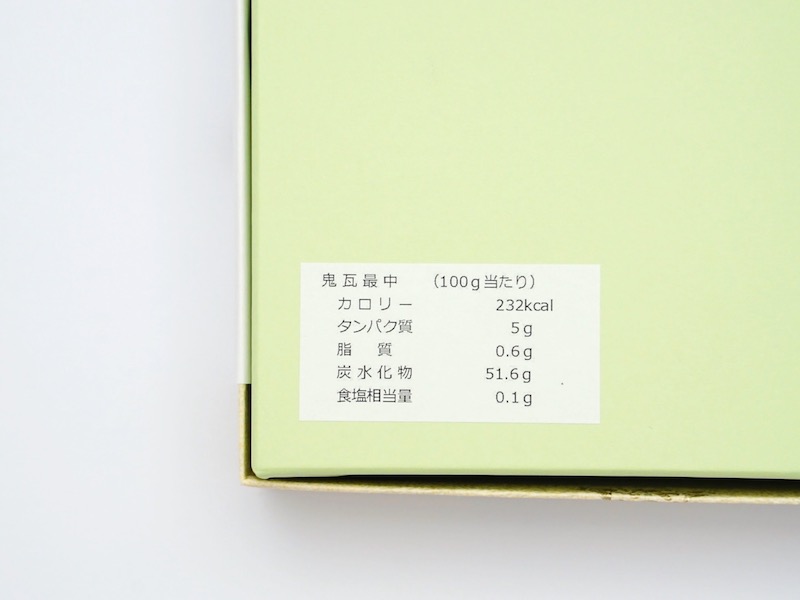 親玉本舗 鬼瓦最中 カロリー