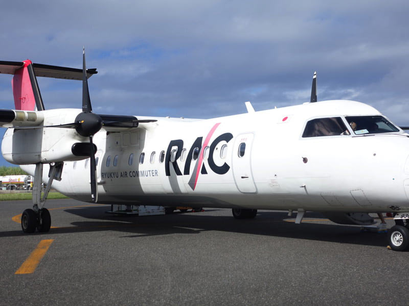 与論空港から乗った飛行機 琉球エアーコミューター(RAC)