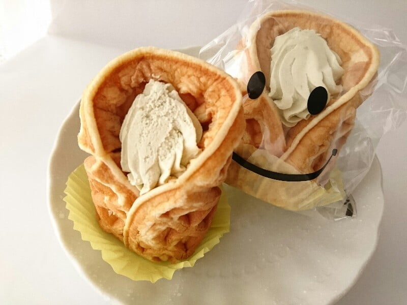 玄米茶ワッフル中身