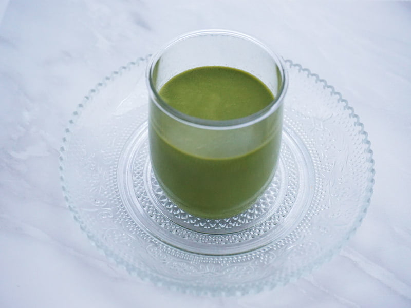 胡蝶庵　濃厚抹茶ぷりん　中身の写真