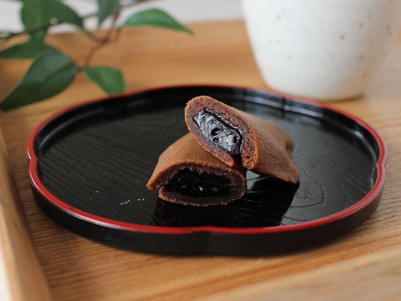 長良川銘菓チョコ飛あゆの断面の写真