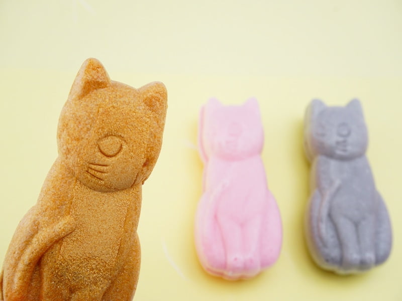 梅花亭 神楽坂福来猫もなか 中身の写真 アップ