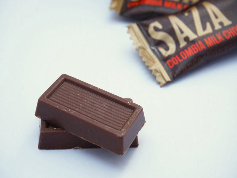 サザコーヒー　コロンビアミルクチョコレートBOX　中身　アップ